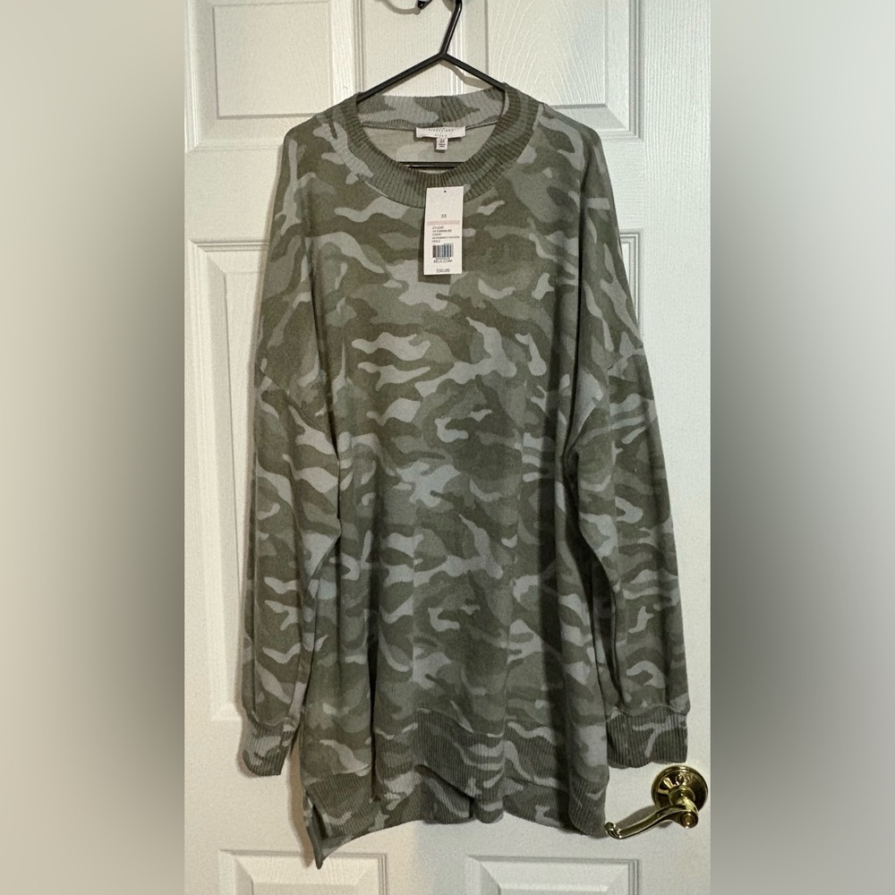 New Directions Studio Super Soft Camo Pullover - 3X NWT